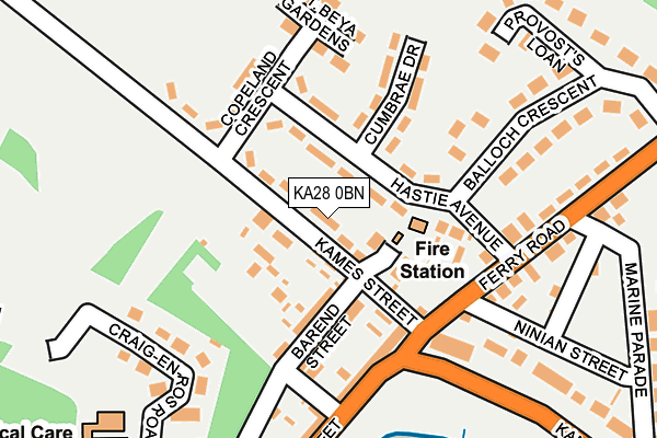 KA28 0BN map - OS OpenMap – Local (Ordnance Survey)