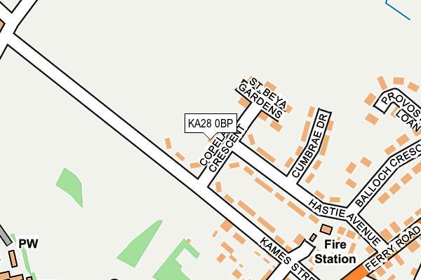 KA28 0BP map - OS OpenMap – Local (Ordnance Survey)