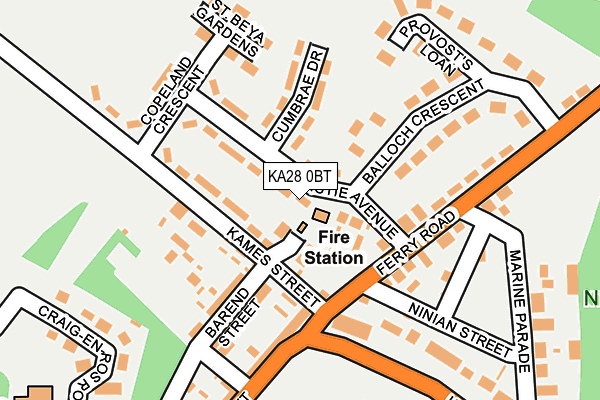 KA28 0BT map - OS OpenMap – Local (Ordnance Survey)