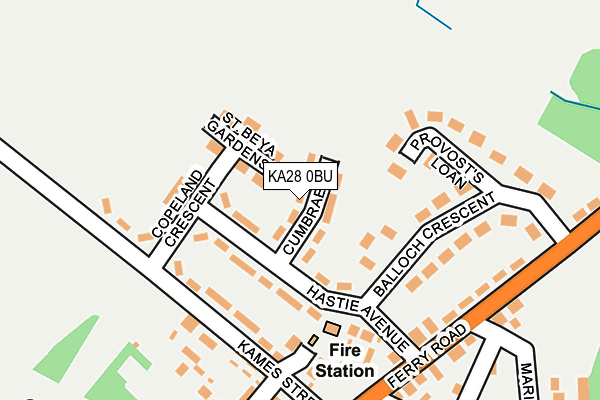 KA28 0BU map - OS OpenMap – Local (Ordnance Survey)