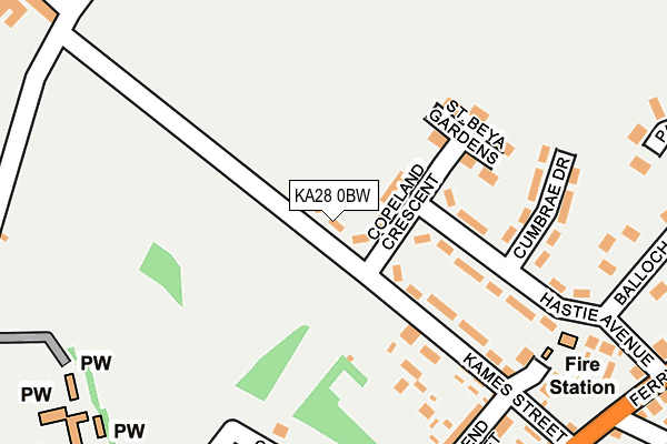 KA28 0BW map - OS OpenMap – Local (Ordnance Survey)