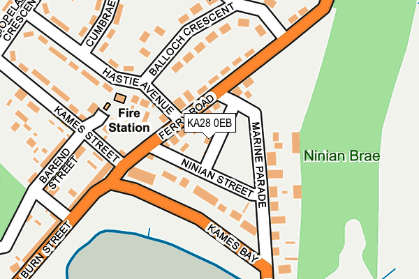 KA28 0EB map - OS OpenMap – Local (Ordnance Survey)