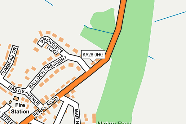 KA28 0HG map - OS OpenMap – Local (Ordnance Survey)