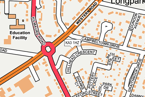 KA3 1HZ map - OS OpenMap – Local (Ordnance Survey)