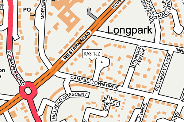 KA3 1JZ map - OS OpenMap – Local (Ordnance Survey)