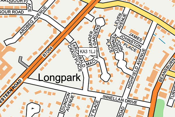 KA3 1LJ map - OS OpenMap – Local (Ordnance Survey)