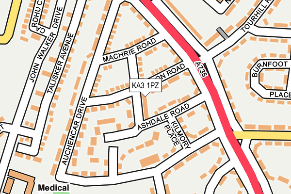 KA3 1PZ map - OS OpenMap – Local (Ordnance Survey)