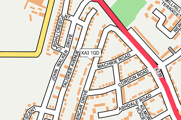 KA3 1QD map - OS OpenMap – Local (Ordnance Survey)