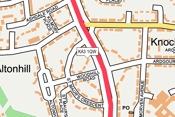 KA3 1QW map - OS OpenMap – Local (Ordnance Survey)