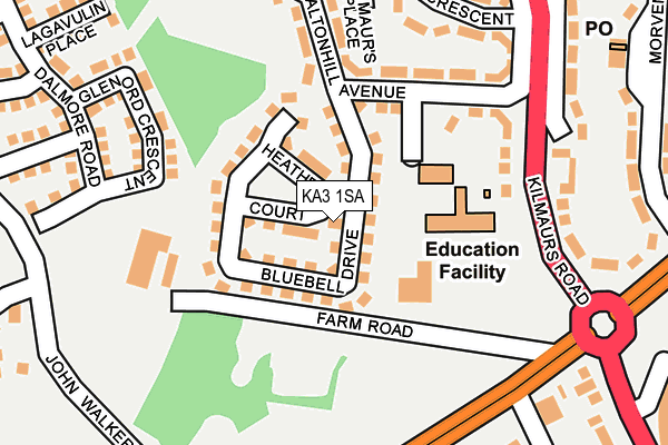 KA3 1SA map - OS OpenMap – Local (Ordnance Survey)