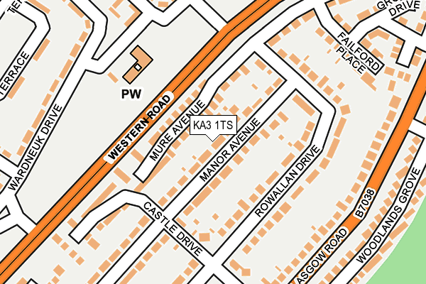 KA3 1TS map - OS OpenMap – Local (Ordnance Survey)