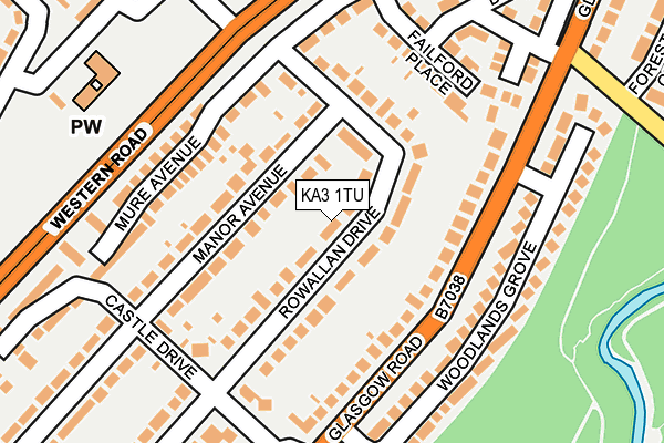 KA3 1TU map - OS OpenMap – Local (Ordnance Survey)