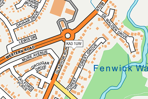 KA3 1UW map - OS OpenMap – Local (Ordnance Survey)