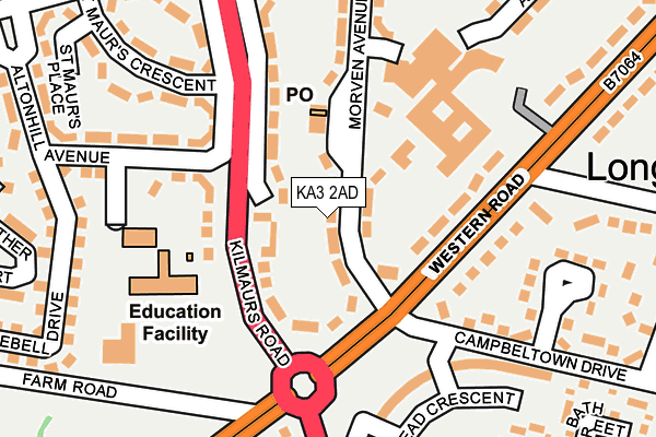KA3 2AD map - OS OpenMap – Local (Ordnance Survey)