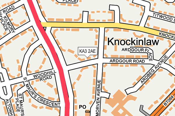 KA3 2AE map - OS OpenMap – Local (Ordnance Survey)