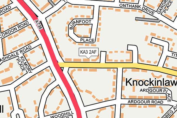 KA3 2AF map - OS OpenMap – Local (Ordnance Survey)