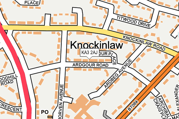 KA3 2AJ map - OS OpenMap – Local (Ordnance Survey)