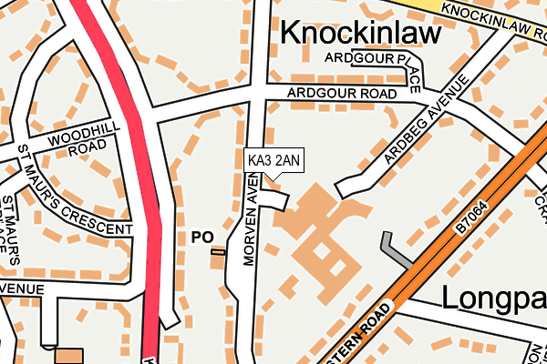 KA3 2AN map - OS OpenMap – Local (Ordnance Survey)