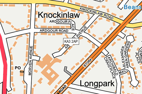KA3 2AP map - OS OpenMap – Local (Ordnance Survey)