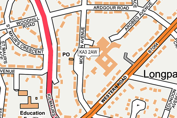 KA3 2AW map - OS OpenMap – Local (Ordnance Survey)