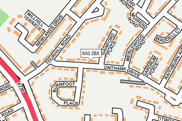 KA3 2BX map - OS OpenMap – Local (Ordnance Survey)