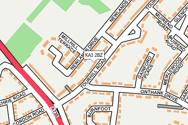 KA3 2BZ map - OS OpenMap – Local (Ordnance Survey)