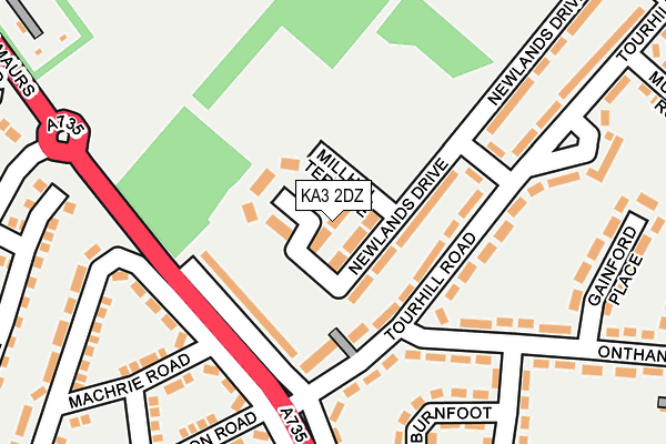 KA3 2DZ map - OS OpenMap – Local (Ordnance Survey)