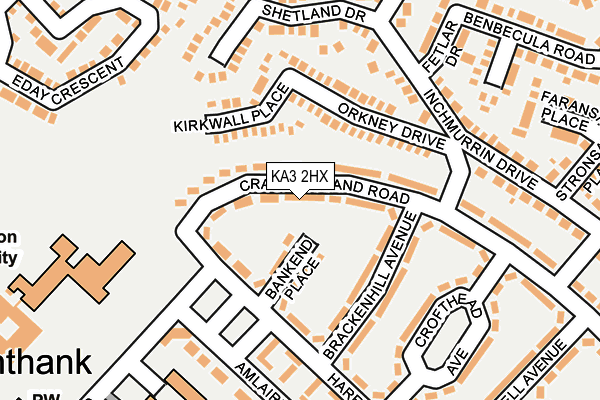 KA3 2HX map - OS OpenMap – Local (Ordnance Survey)