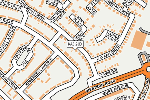 KA3 2JD map - OS OpenMap – Local (Ordnance Survey)