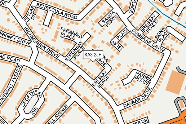 KA3 2JF map - OS OpenMap – Local (Ordnance Survey)