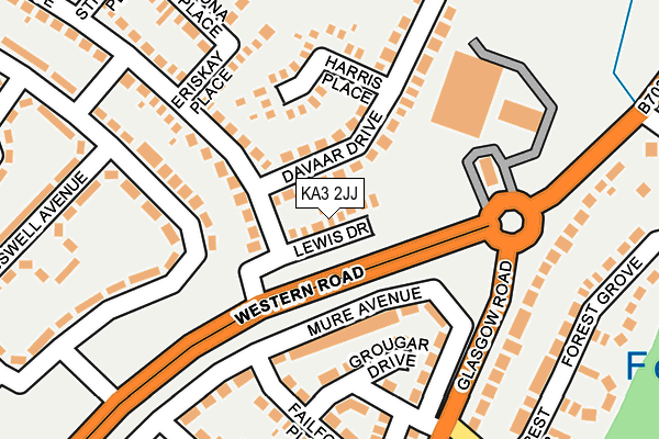 KA3 2JJ map - OS OpenMap – Local (Ordnance Survey)