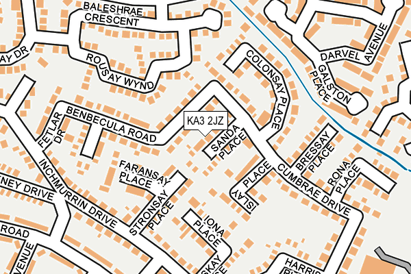 KA3 2JZ map - OS OpenMap – Local (Ordnance Survey)