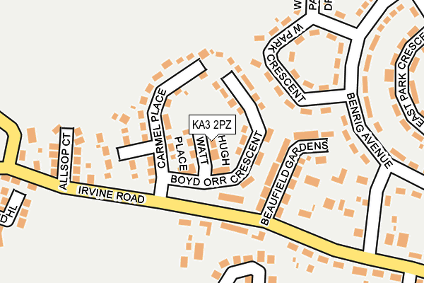 KA3 2PZ map - OS OpenMap – Local (Ordnance Survey)