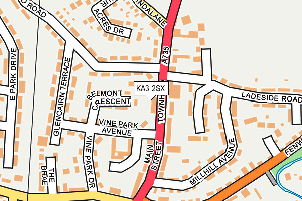 KA3 2SX map - OS OpenMap – Local (Ordnance Survey)