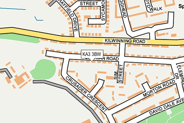 KA3 3BW map - OS OpenMap – Local (Ordnance Survey)