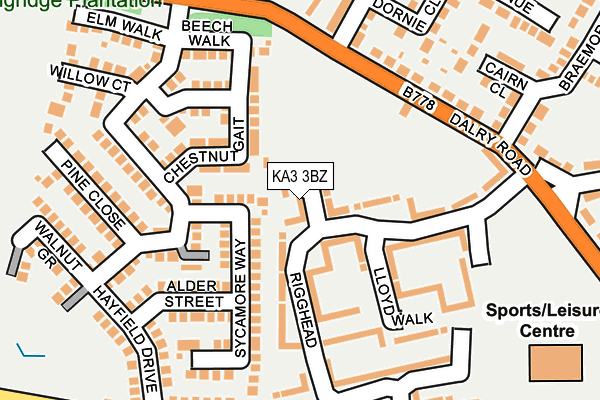 KA3 3BZ map - OS OpenMap – Local (Ordnance Survey)
