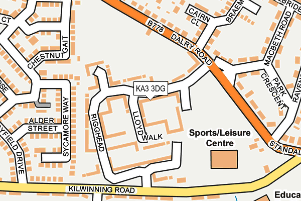 KA3 3DG map - OS OpenMap – Local (Ordnance Survey)