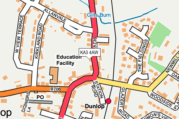 KA3 4AW map - OS OpenMap – Local (Ordnance Survey)