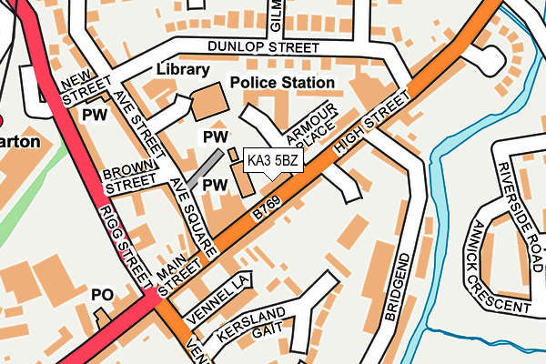 KA3 5BZ map - OS OpenMap – Local (Ordnance Survey)
