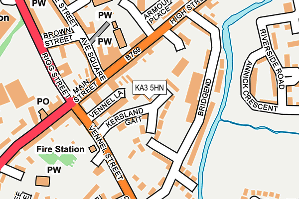 KA3 5HN map - OS OpenMap – Local (Ordnance Survey)