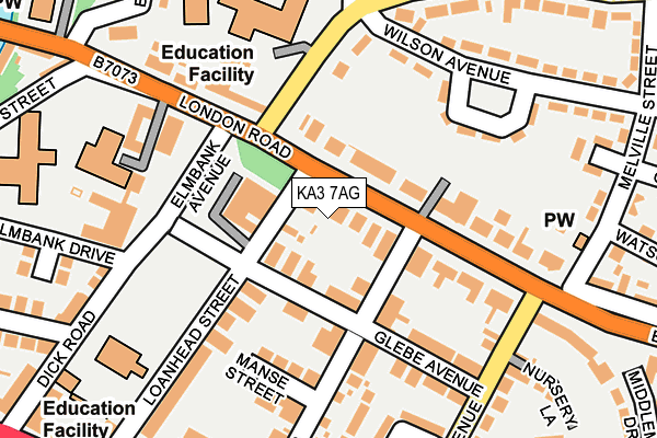KA3 7AG map - OS OpenMap – Local (Ordnance Survey)
