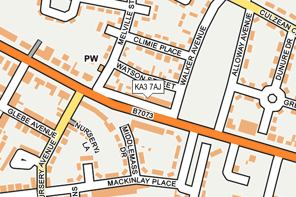 KA3 7AJ map - OS OpenMap – Local (Ordnance Survey)
