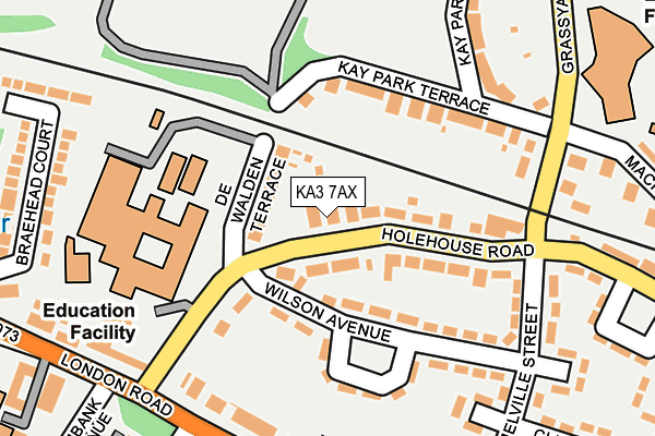 KA3 7AX map - OS OpenMap – Local (Ordnance Survey)
