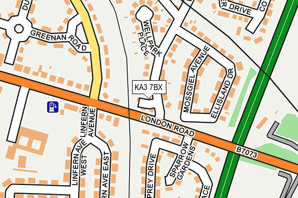 KA3 7BX map - OS OpenMap – Local (Ordnance Survey)