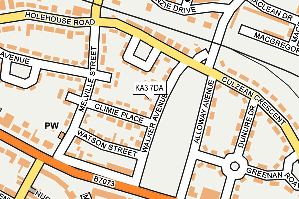 KA3 7DA map - OS OpenMap – Local (Ordnance Survey)