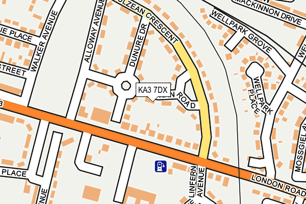 KA3 7DX map - OS OpenMap – Local (Ordnance Survey)