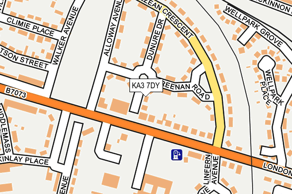 KA3 7DY map - OS OpenMap – Local (Ordnance Survey)