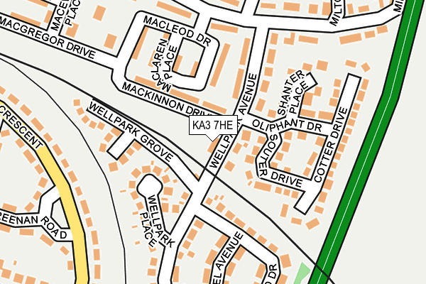 KA3 7HE map - OS OpenMap – Local (Ordnance Survey)