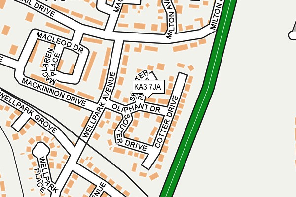 KA3 7JA map - OS OpenMap – Local (Ordnance Survey)