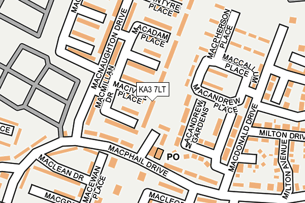KA3 7LT map - OS OpenMap – Local (Ordnance Survey)